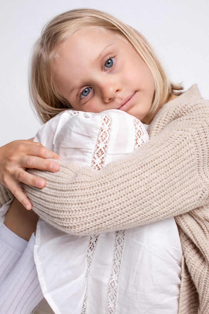 'Ema' light sand kids cardigan