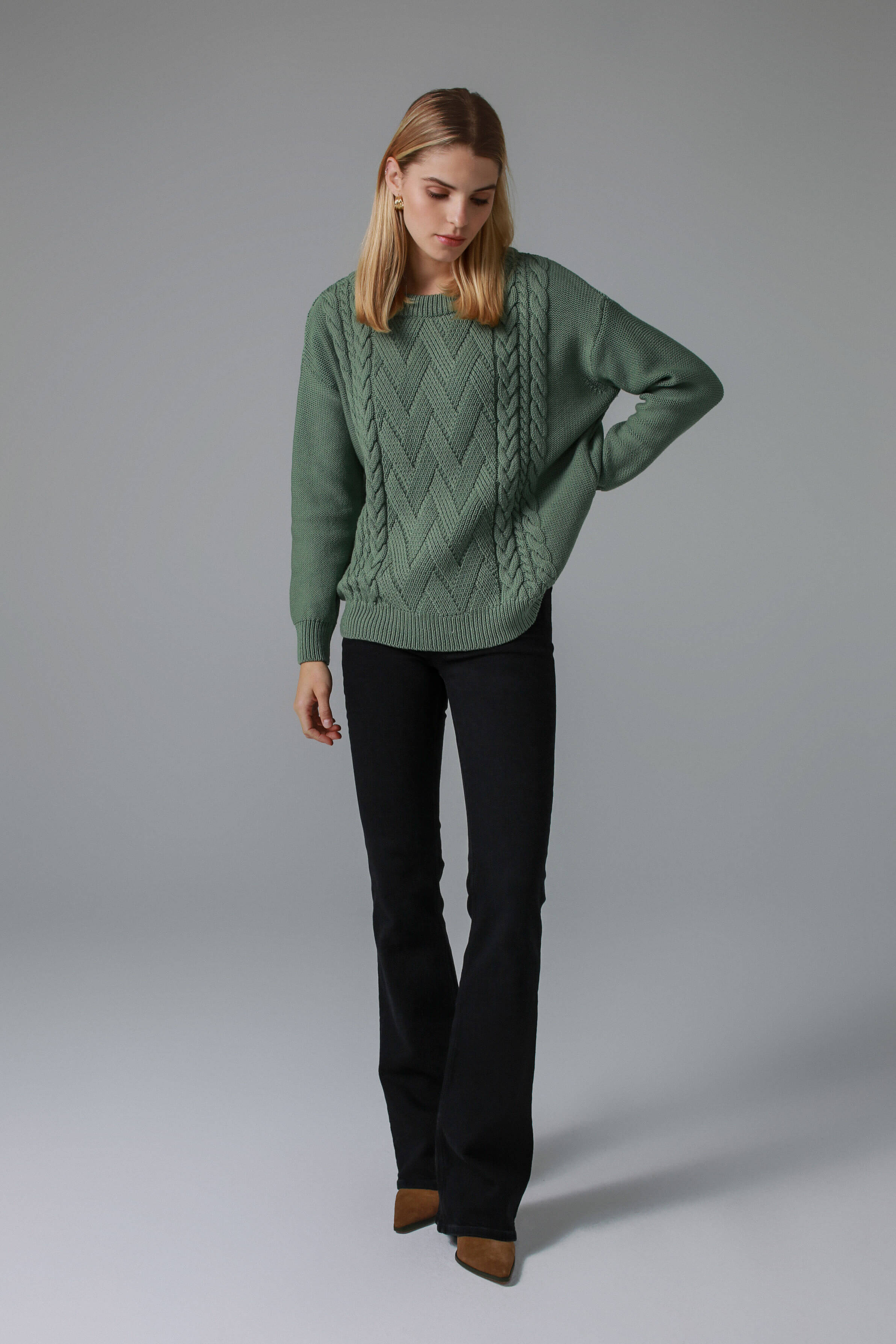 'Alice' green sweater