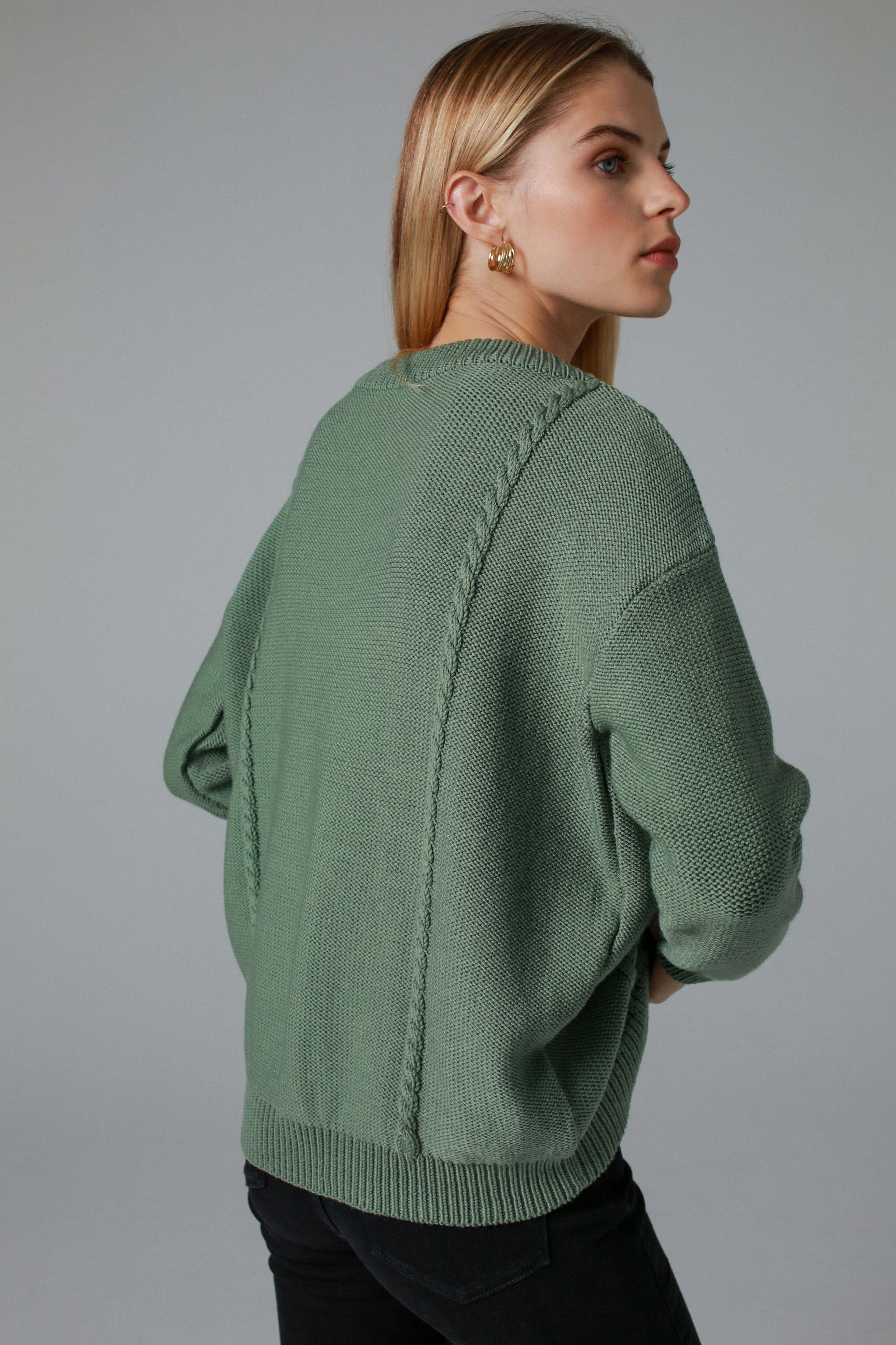 'Alice' green sweater