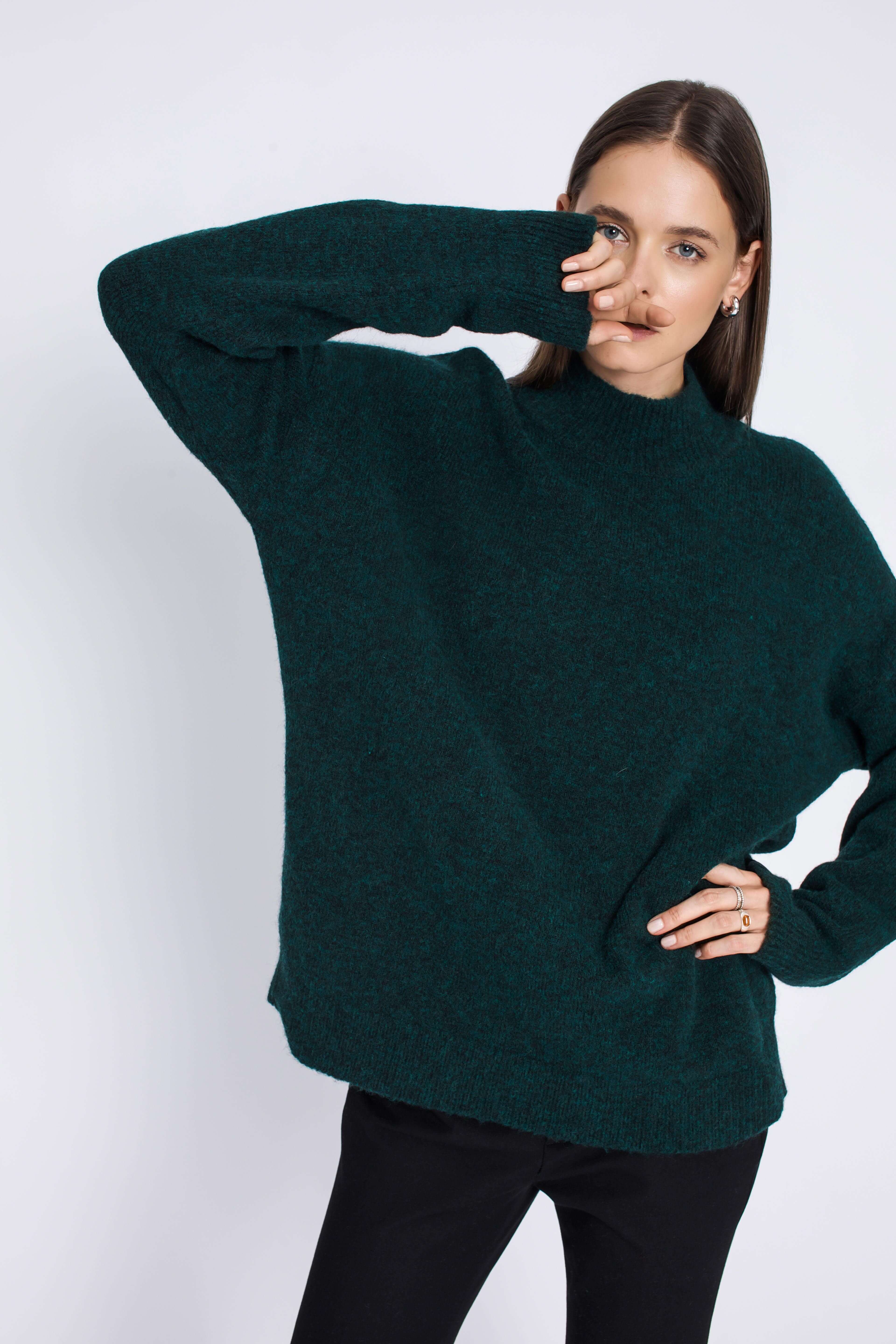 'Simone' dark green sweater