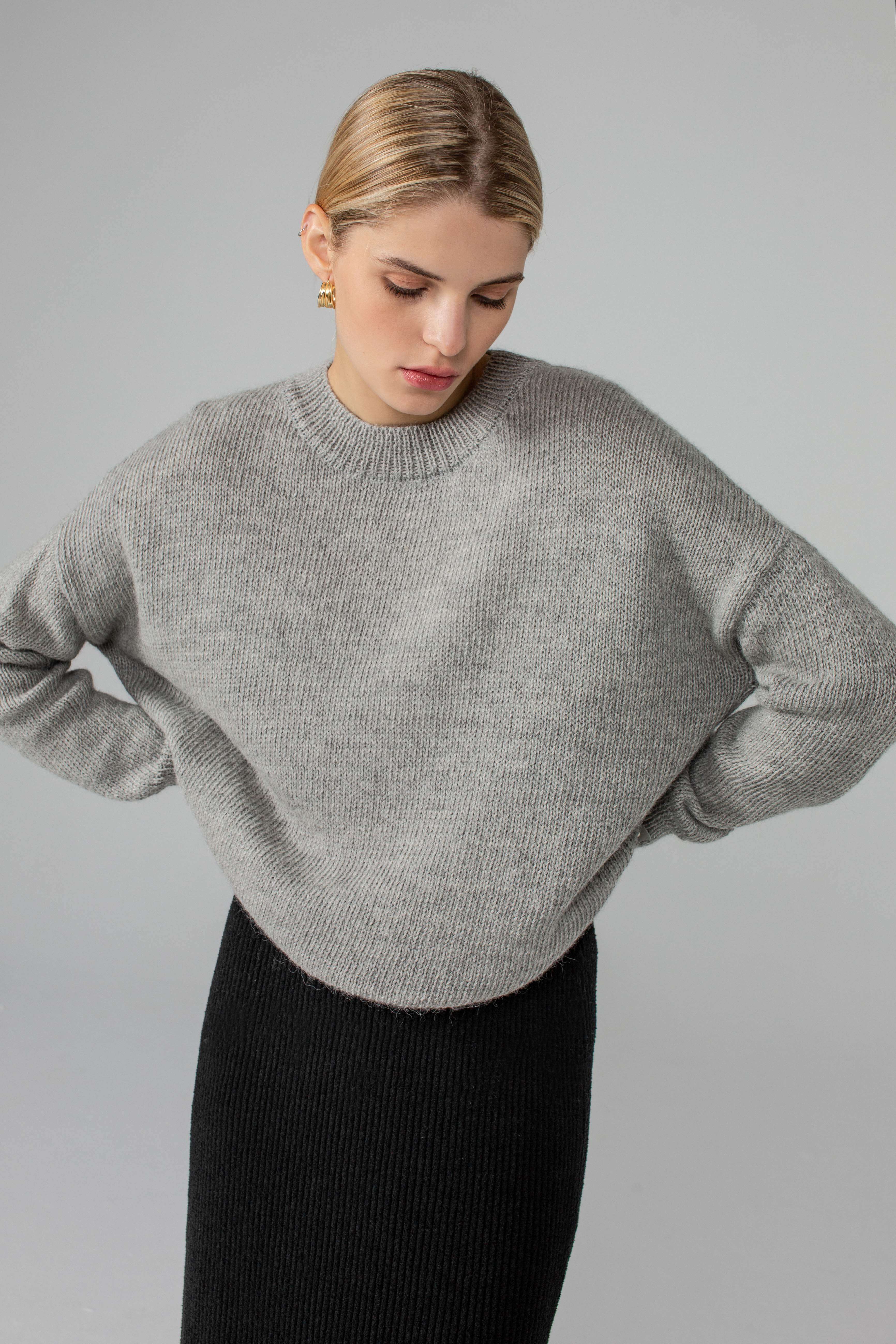 'Uma' light grey sweater